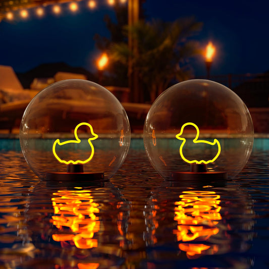 2 Pack 6 Inch Solar Floating Pool Lights (2PCS-Duck)