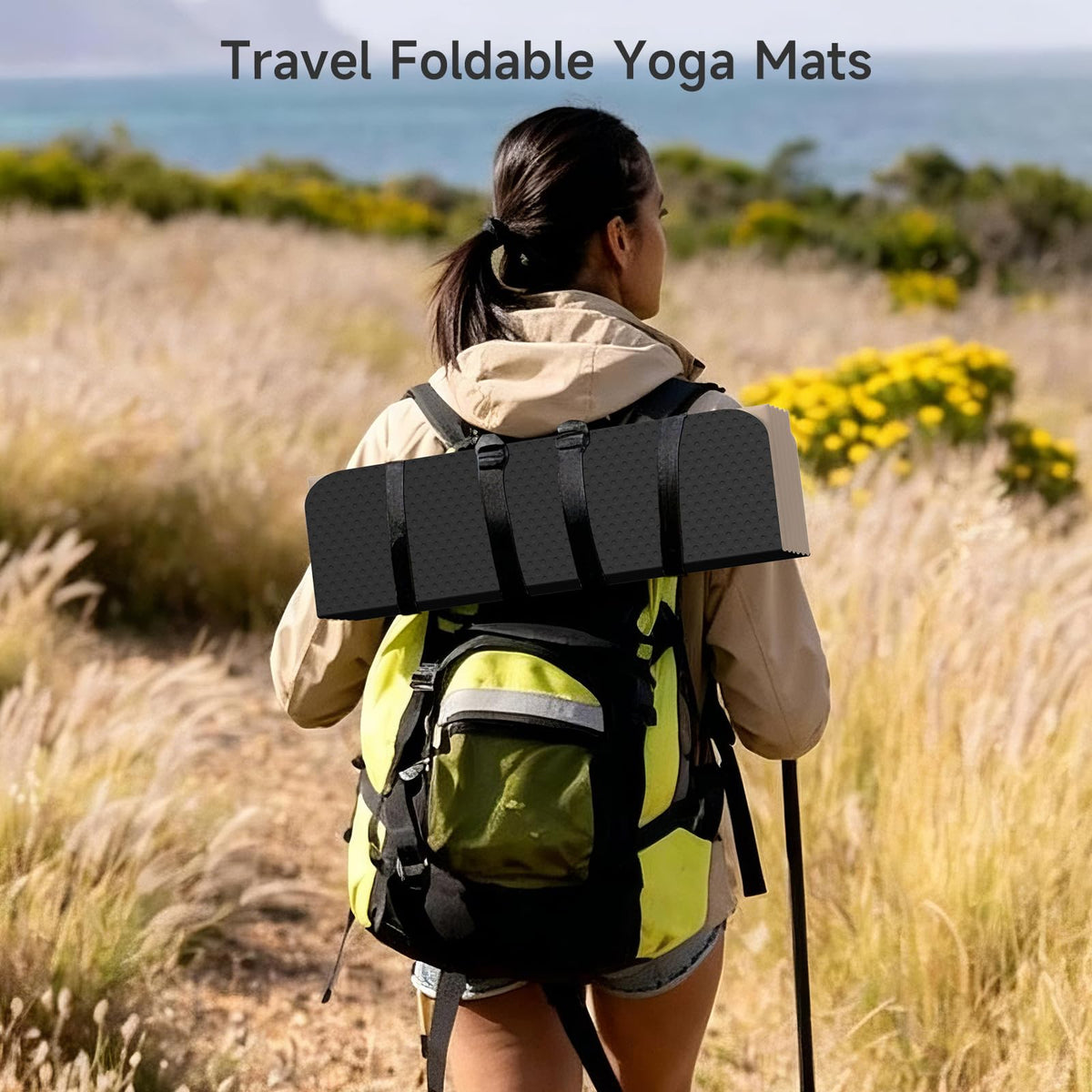 12F Foldable Yoga Mat 192 * 67 * 1 (Milk coffee+Black)