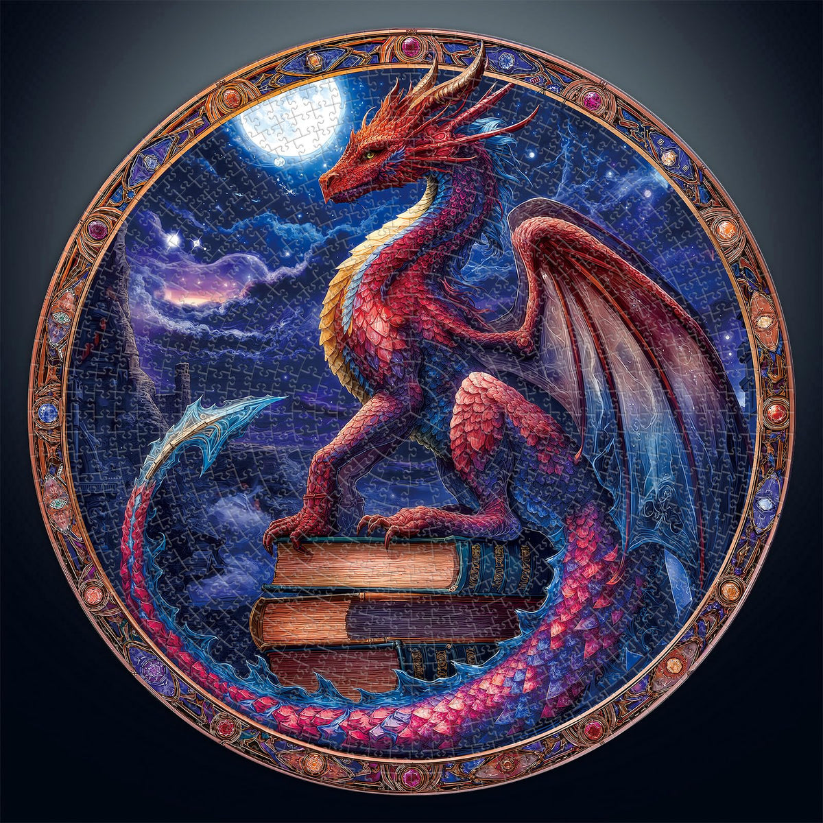 Puzzles for Adults 1000 Pieces Fantasy Dragon (F-moonlight Dragon)