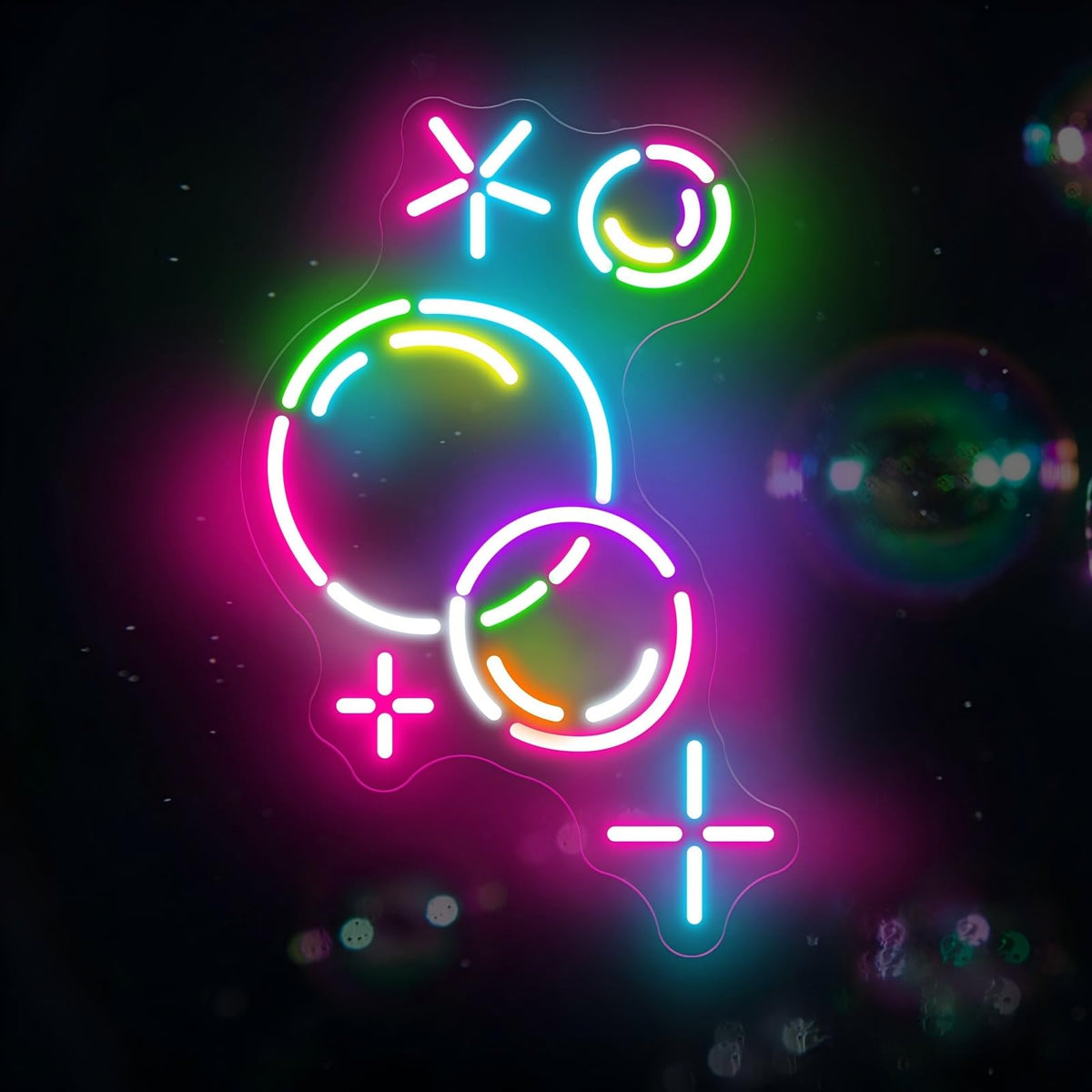 Colorful Bubbles Neon Sign for Kids Room (Colorful Bubbles)
