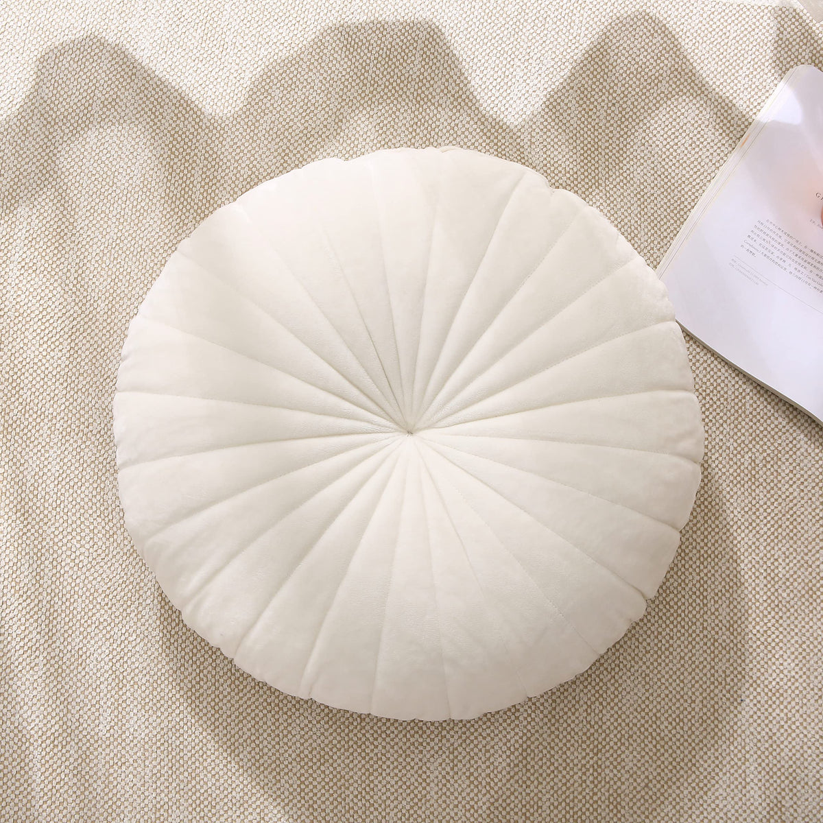 Floor Pillow Meditation Cushion Round Large Floor Pillows Seating for Adults (Beige / 18inches)