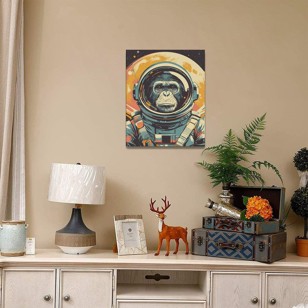 Gorilla Wall Art Cool Monkey Pictures Gorilla Canvas Wall Decor Monkey Painting Home Modern Artwork Decorations Framed for Living Room Bedroom Bathroom Office 16 x 20 inch (16" x 20" / Monkey)