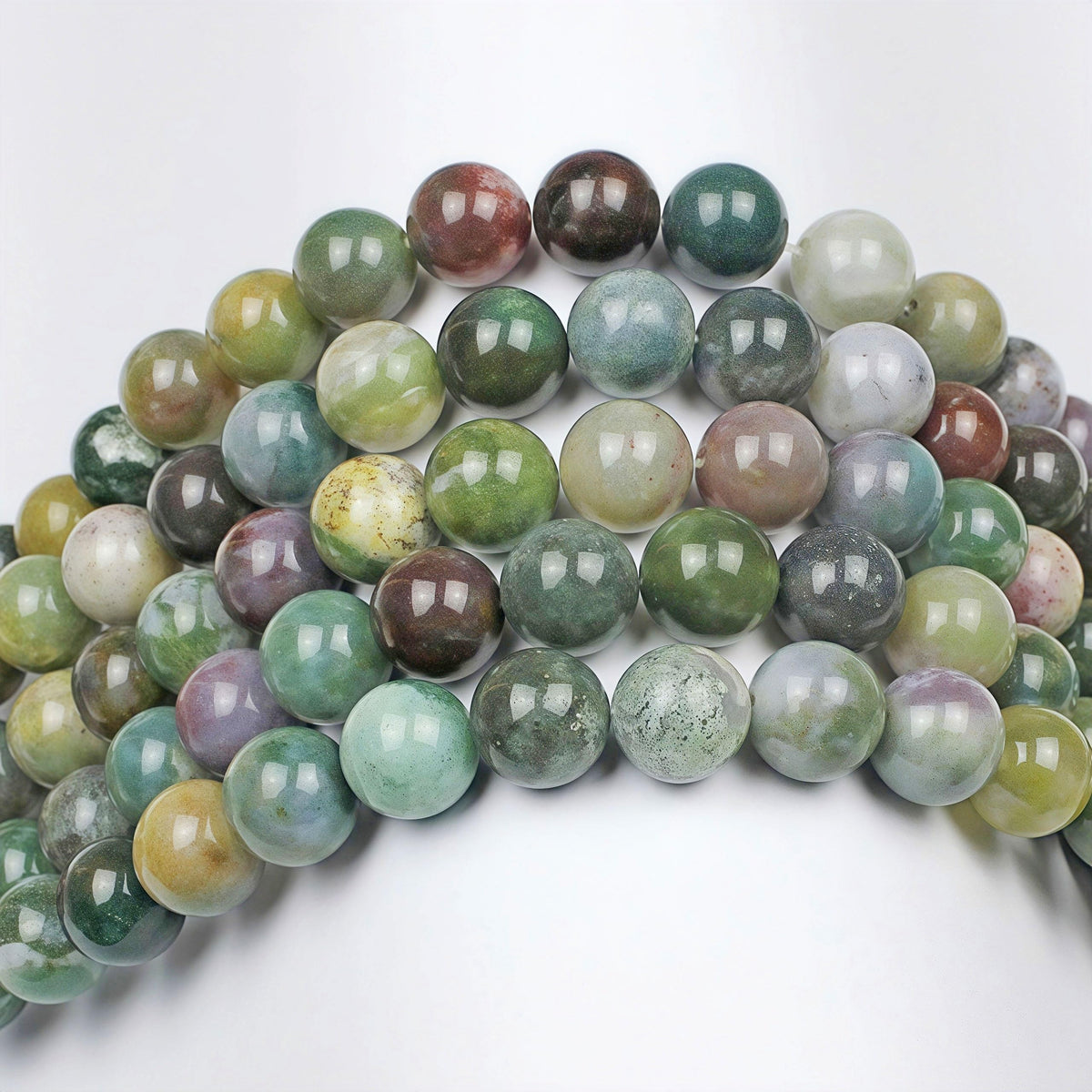 AAA Natural Round India Agate Stone Beads Onyx Loose Beads for DIY Necklace Bracelat Jewelry Making Strand 15" (Indian Agate / 4mm)