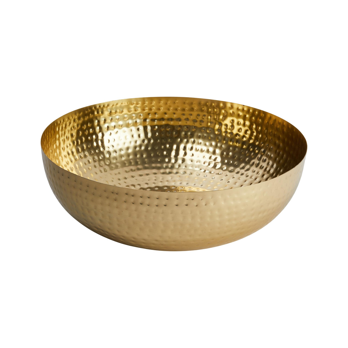 Round Hammered Metal Serving and Mixing Bowl (Gold Finish)