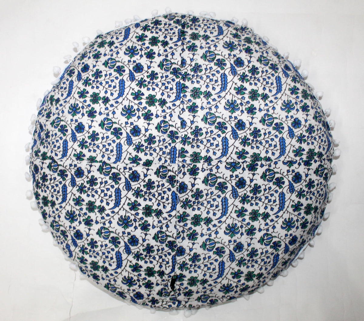 ICC 32 Inch Large Round seat Floor Cushion Cover Chair Ottoman Pouf Pillow Cover Meditation Floor Cushion Covers Seating pouffe Throw Covers Sky Blue (Sky Blue)
