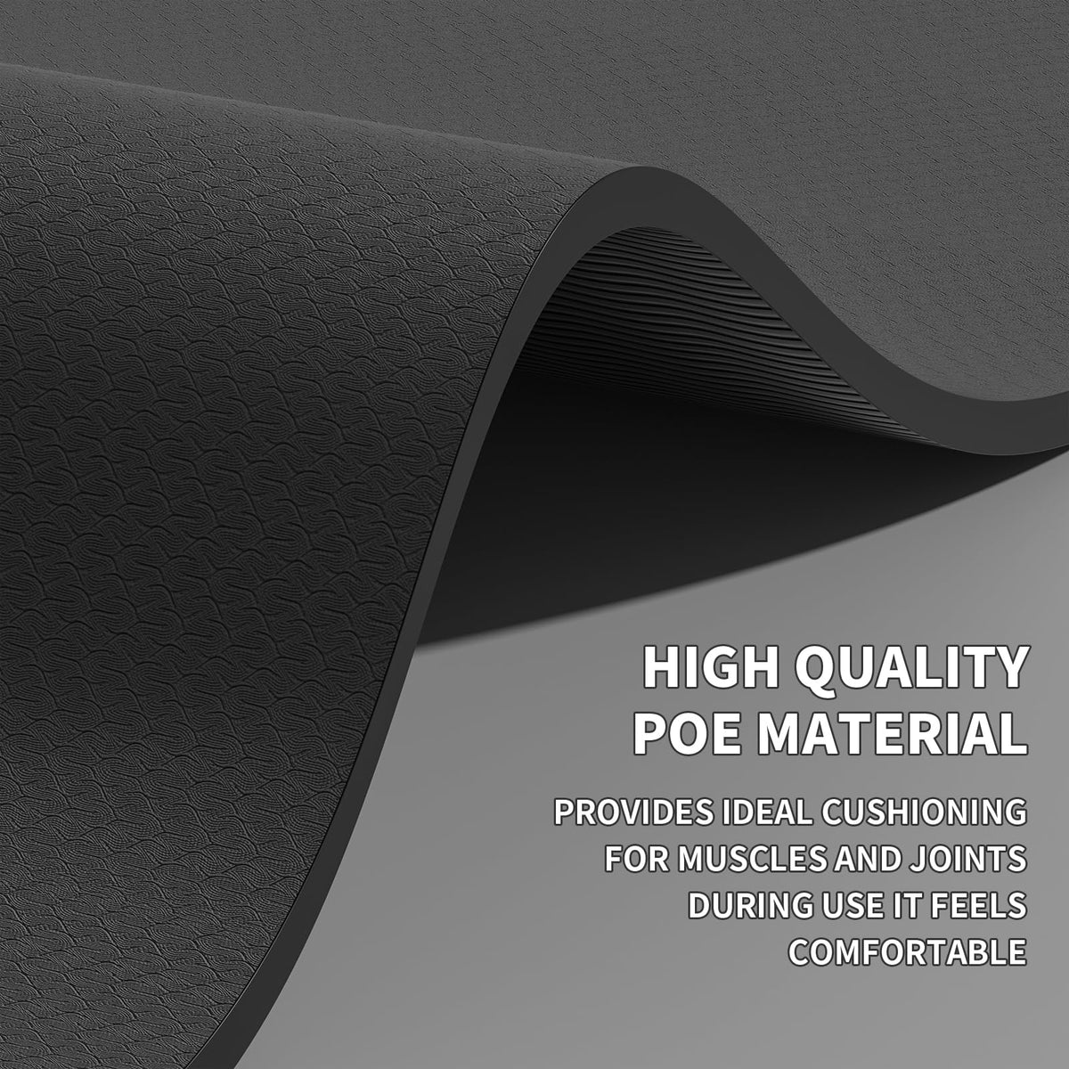 Large Yoga Mat (Black / 8mm)