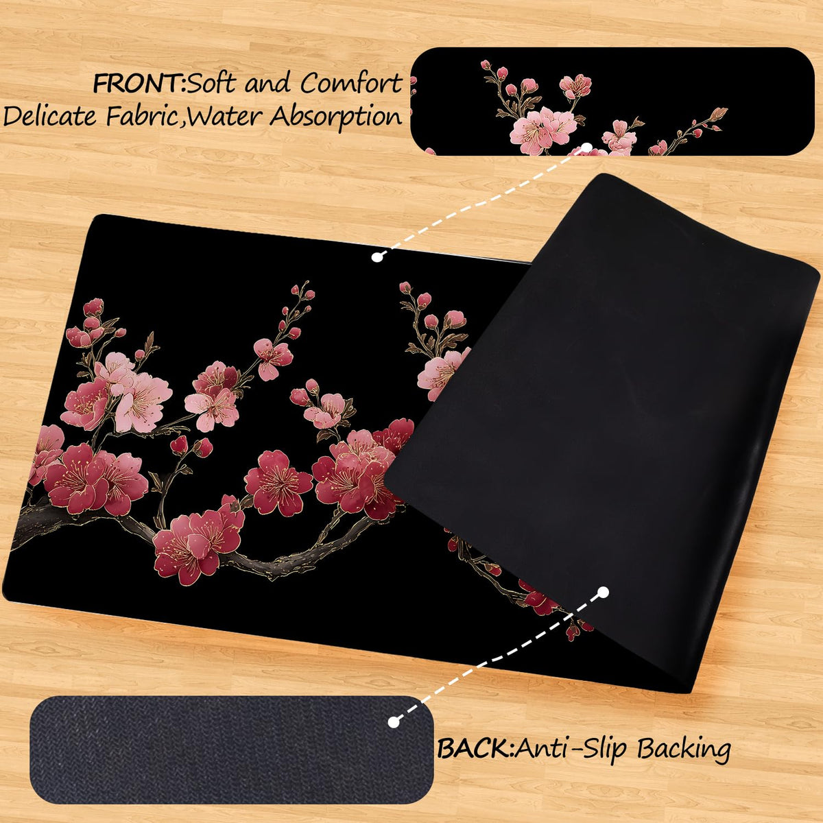 Cherry Blossom Laundry Room Rug 20x47 Inch (#59)