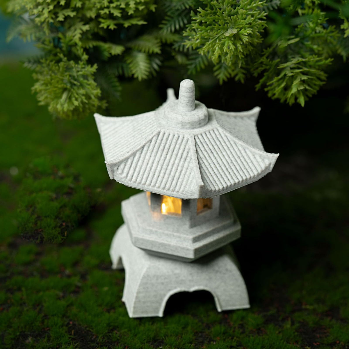 Japanese Pagoda LED Lamp Statue Figurine LED Lantern Pagoda Statue Figurine (Style C)