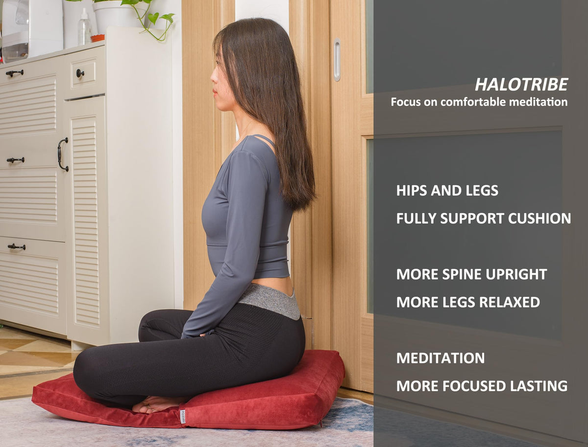 Meditation Cushion (Burgundy / service H：9cm)