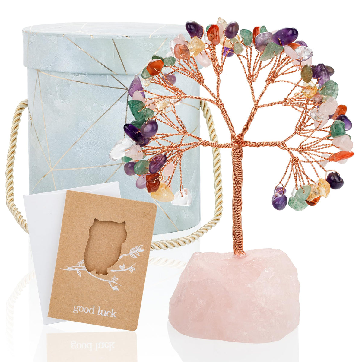 7 Chakra Healing Crystals Stones Tree of Life (7chakra_stone Pedestal)