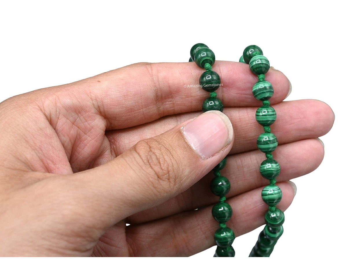 Malachite Mala Beads (Malachite (Original) / Knotted)
