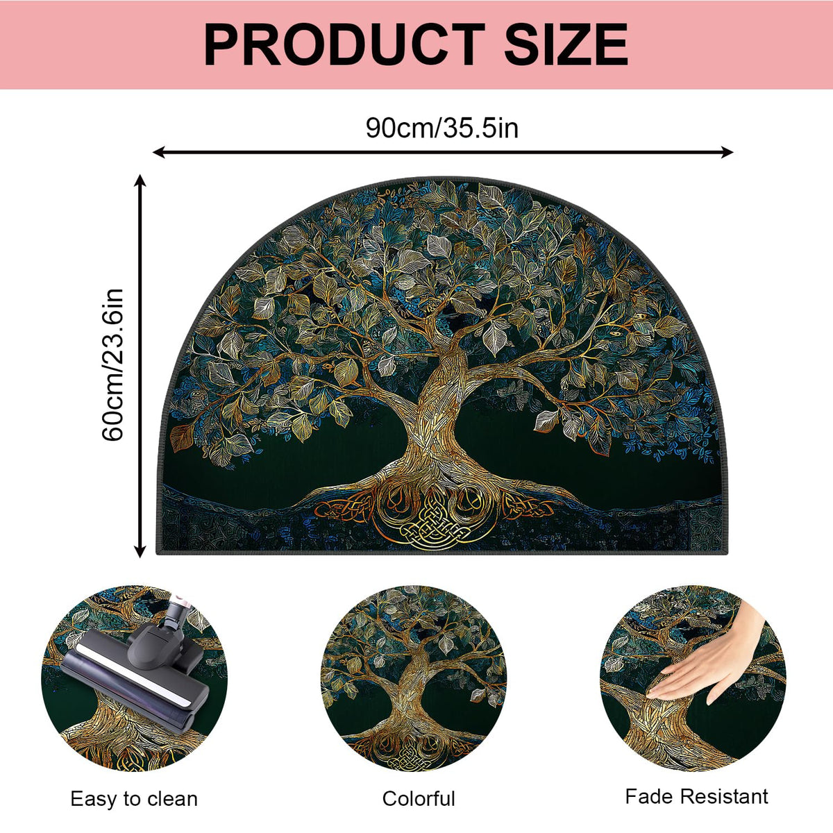 Semicircular Entrance Door Mat 24" x 36" (#34 / 2' x 3' (Semicircular))