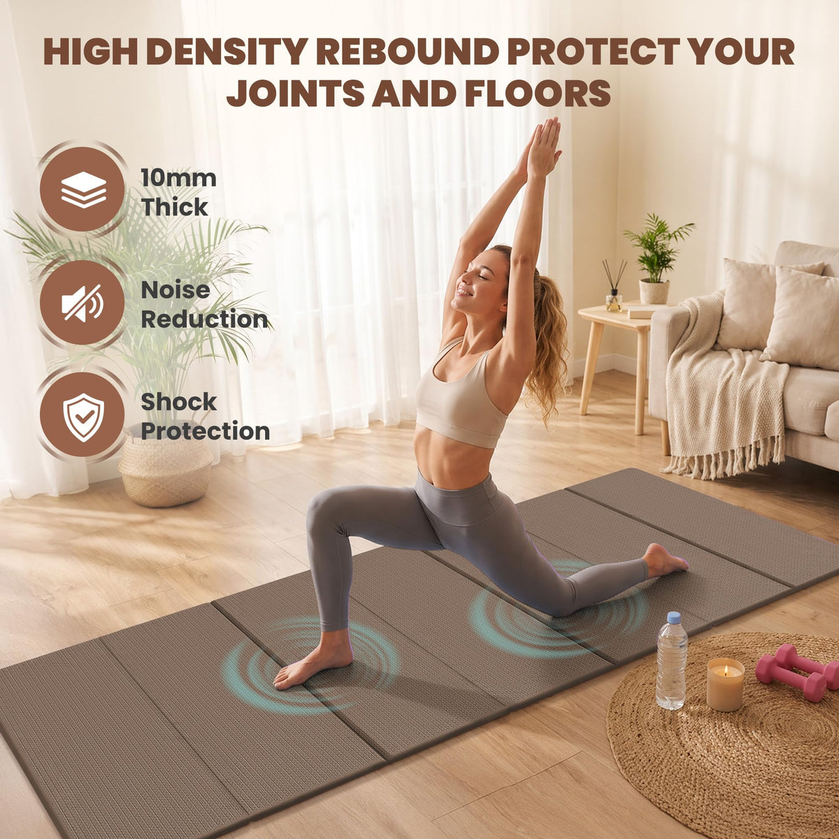 Foldable Yoga Mat (Brown)