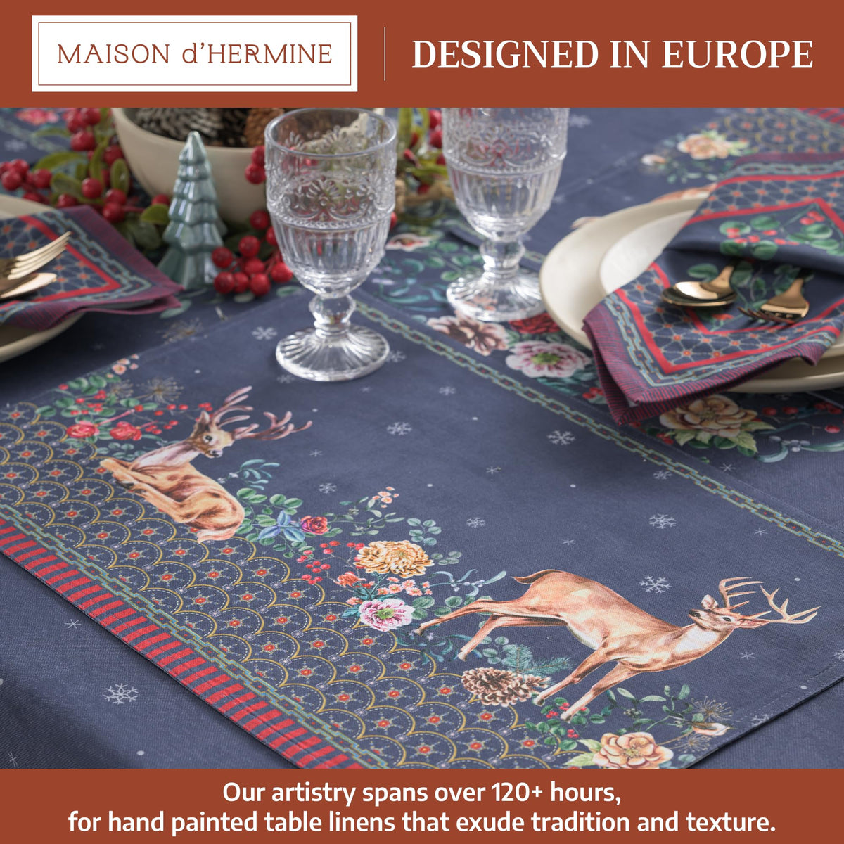 Placemats Set of 4 Reusable 100% Cotton (035 - Christmas Joy / 13" X 19" (Pack of 4))