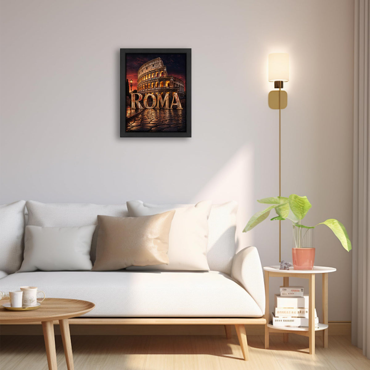 Rome Colosseum Decor Wall Art (Wall Art Framed 64 / 24"L x 16"W)