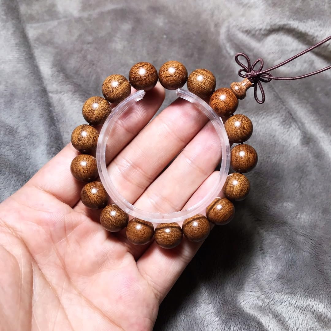 Unisex Natural Silkwood Tibetan Buddhism Meditation Prayer Bead Necklace Japa Mala Beads Bracelets (12mm 17 Beads)