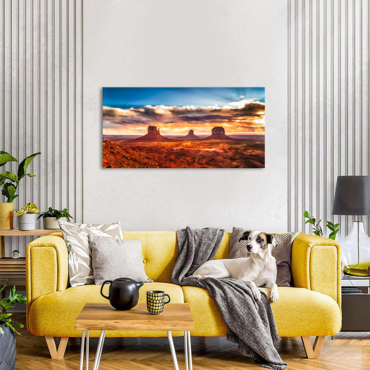 Monument Valley Mountain Wall Art Sunset Desert Wall Decor National Park Decor Posters Nature Arizona Landscape Pictures Modern Scenery Canvas Prints Artwork for Living Room Bedroom Home Office 20x40" (40"L x 20"W / Monument Valley)