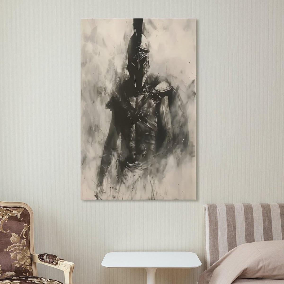 Black White Charcoal Sketch Roman Gladiator Canvas Printing Wall Art Prints Wall Decor Posters Minimalist Scandinavian Bohemian Living Room Bedroom Office Warrior Decor 08x12inch (style-43 / 08x12inch(20x30cm) Frame)
