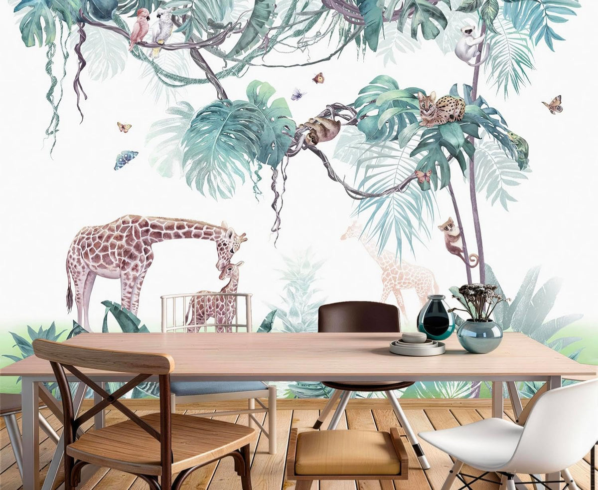 Peel Stick Wall Mural Wallpaper Safari 136"x96" Decor G09 (G09 / 136" x 96")