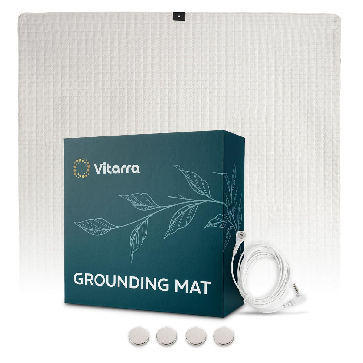 Quilted Cotton Grounding Mat for Bed with Pure Silver Fiber and Magnets (Twin)