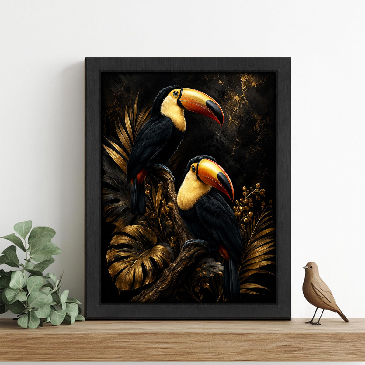 Toucan Decor Wall Art (Wall Art Framed 15 / 24"L x 16"W)