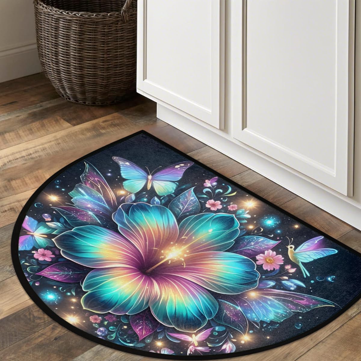 Flowers Half Round Door Mat Non (A:a-8)