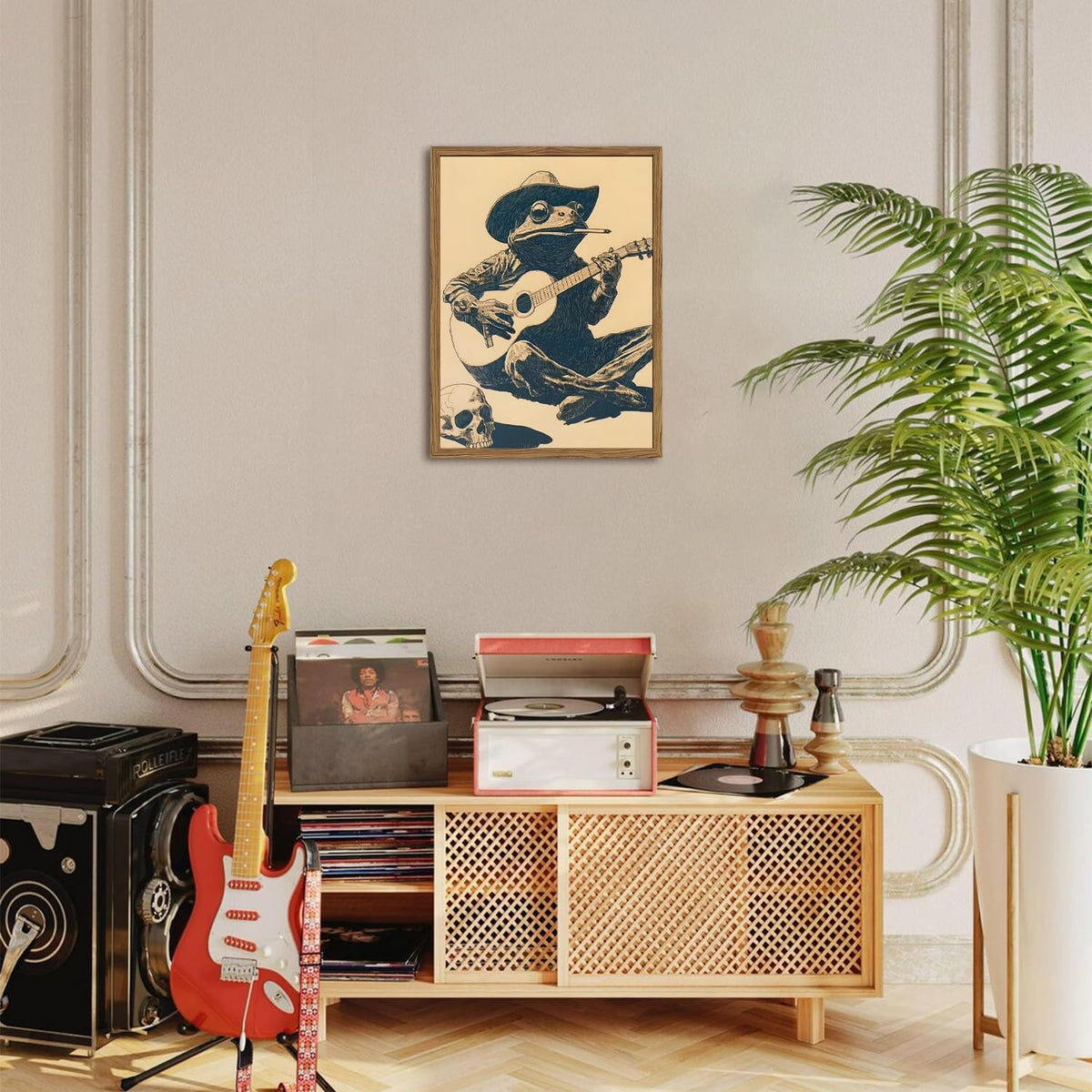 Funny Cowboy Frog Wall Art (Animal-Z-1 / 16"L x 12"W)