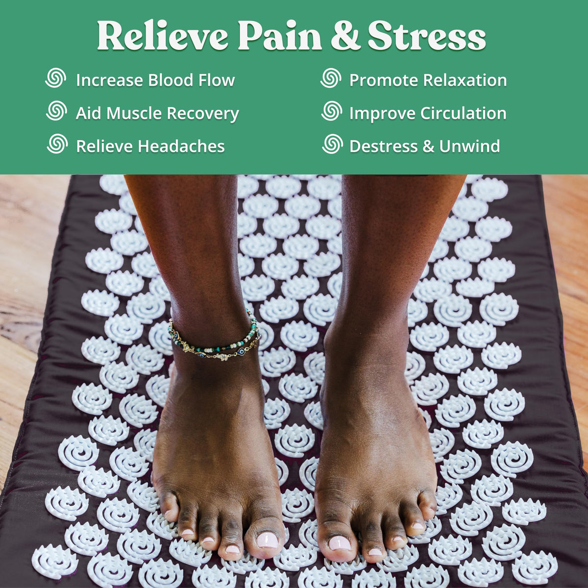 Spirol Acupressure Mat and Pillow Set for Back (Onyx)
