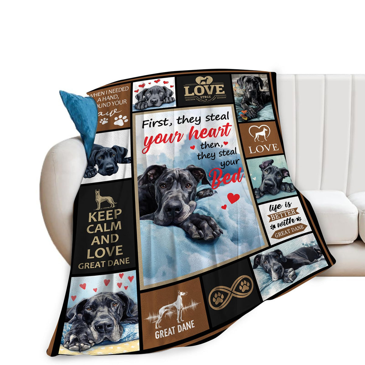 Great Dane Dog Throw Blanket (60"x80" / Dane Dog)