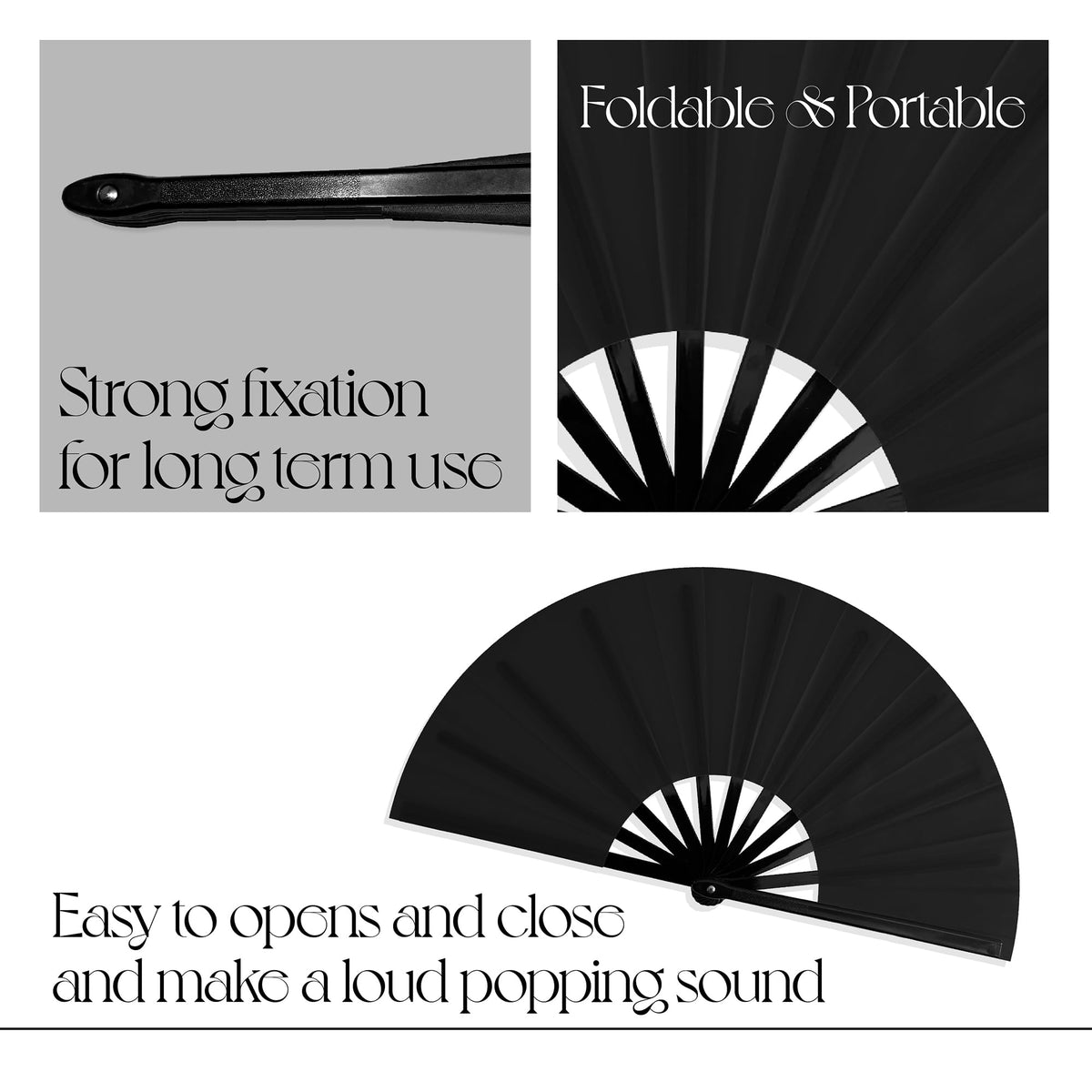Rave Fans Bulk for Line Dancing (Black)