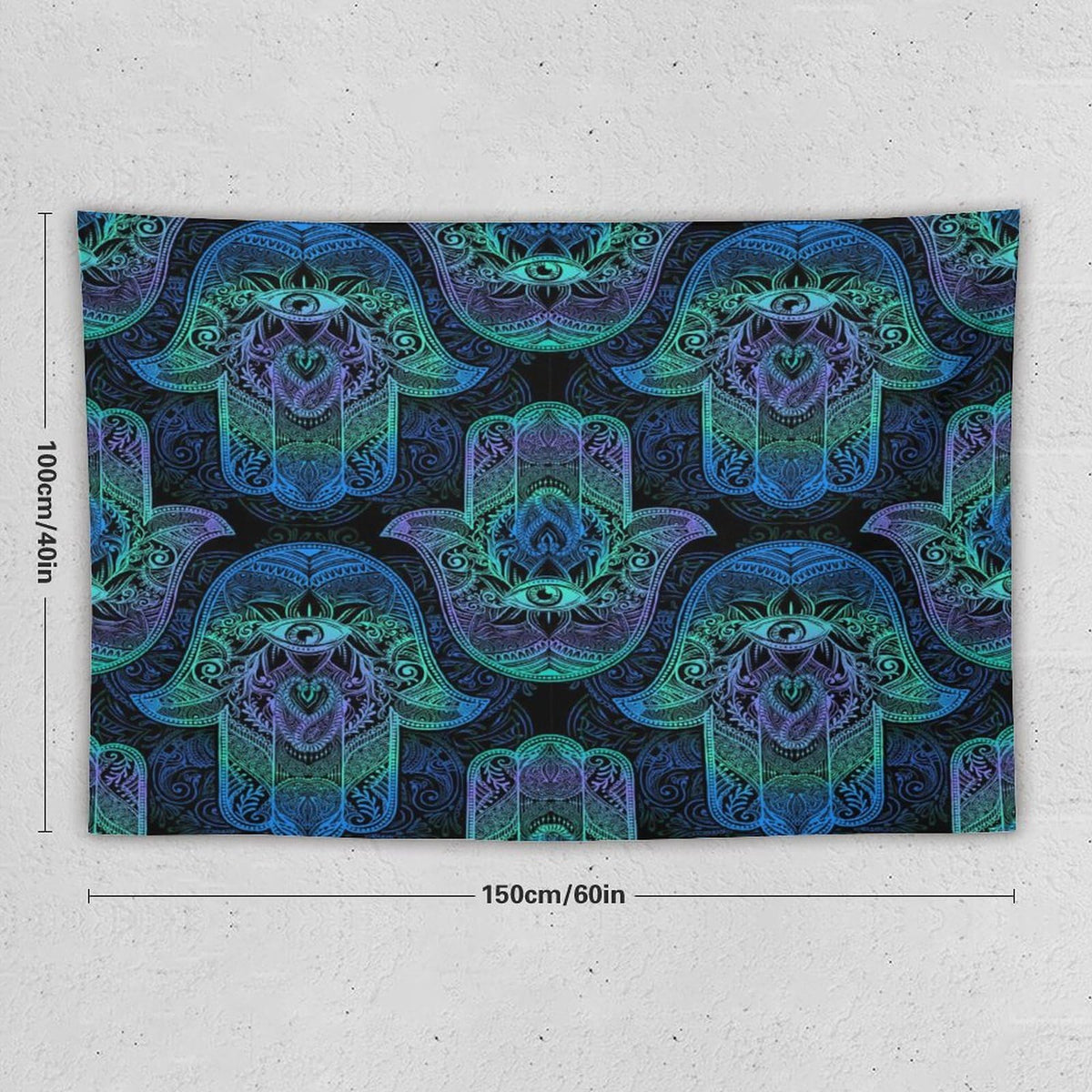Boho Hamsa Tapestry Wall Hanging Fatima Hand Bohemian Retro Mandala Tapestries Home Decor for Living Room Bedroom Apartment Farmhouse Dorm 40"x60" (40"L x 60"W / Mandala-4)