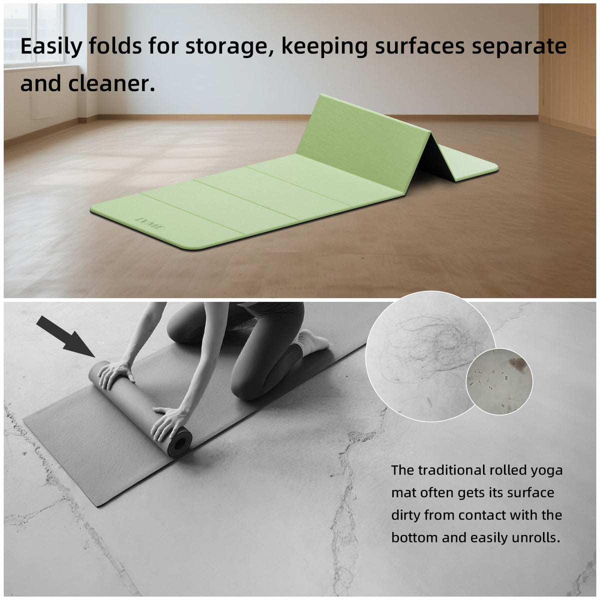 Foldable Yoga Mat (Green+Black)