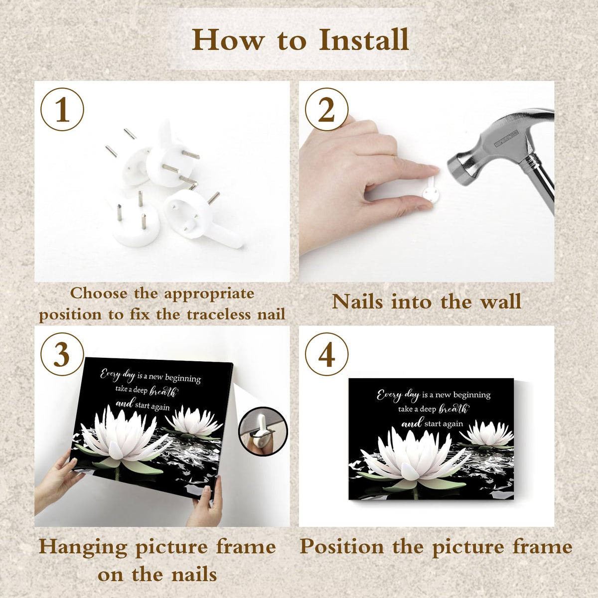 Black and White Zen Floral Wall Art (Black / 16"L x 20"W)