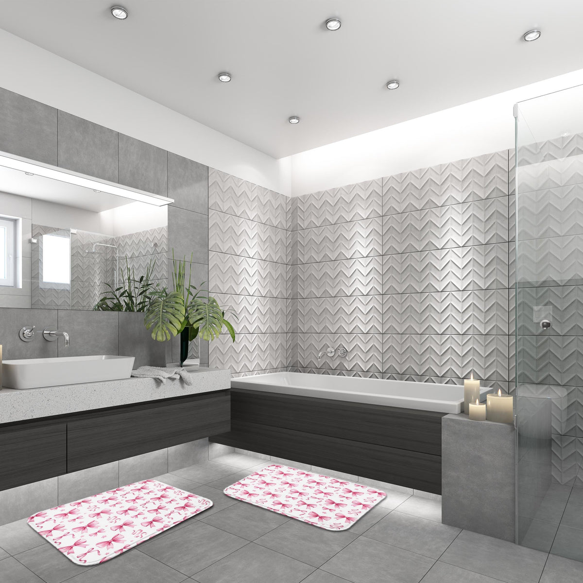 Bathroom Set of 3 (Bow Pink Coquette)