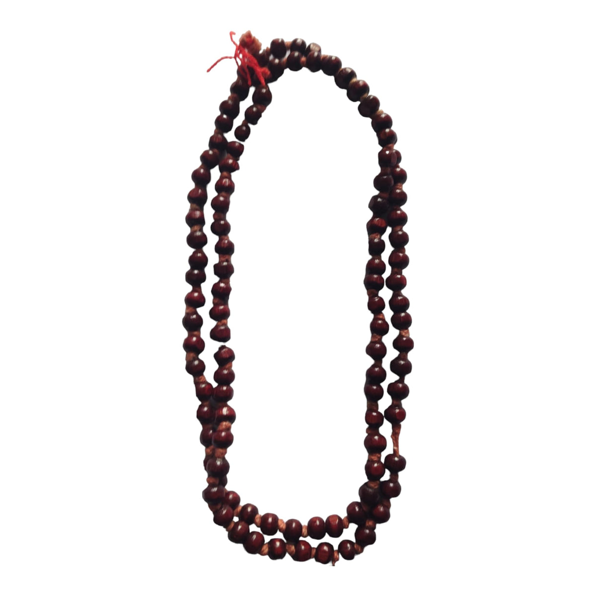 Tulsi Mala 108 Beads for Neck with Gaumukhi Jap Mala Bag for Pooja Worship (Red Tulsi Mala 8 MM)