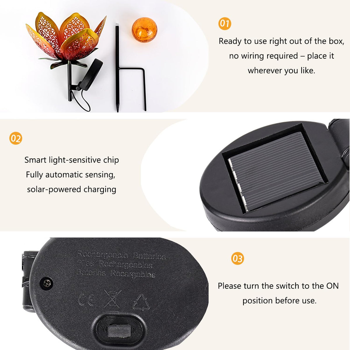 Solar Lights Outdoor Garden Decor (Golden)