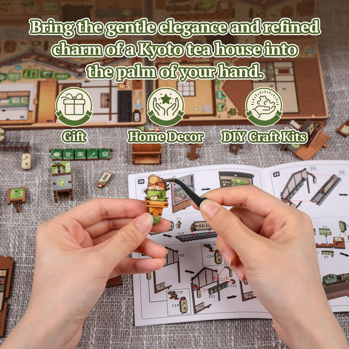 3D Wooden Puzzle Miniature House Kit for Adults