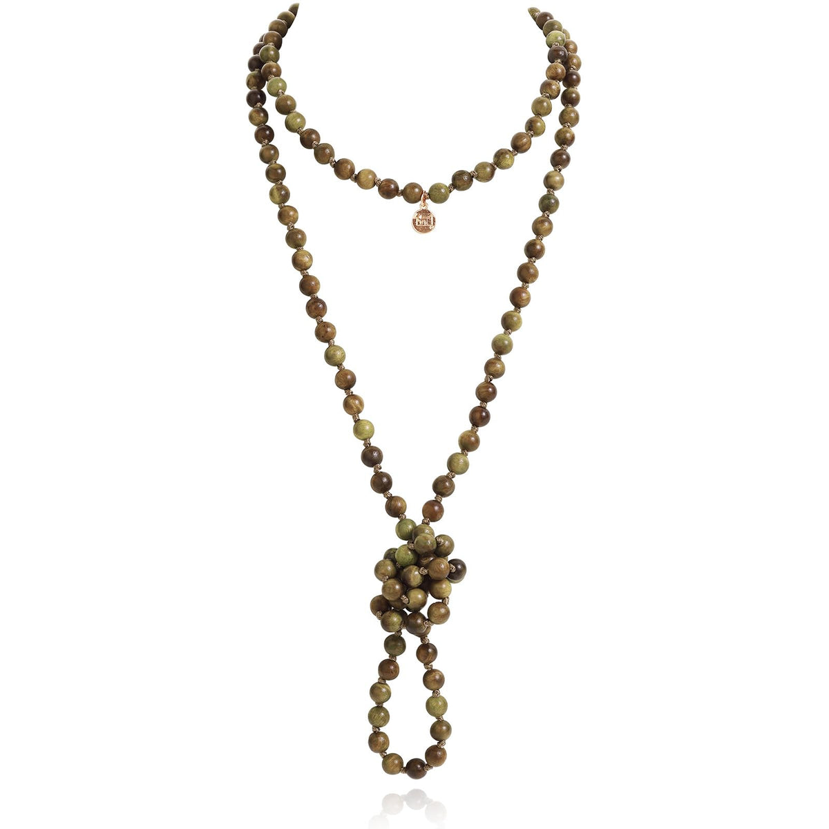 Fashion Natural Round Wood Beads 60'' Long Strand Art Deco Necklace for Women (Green LT)
