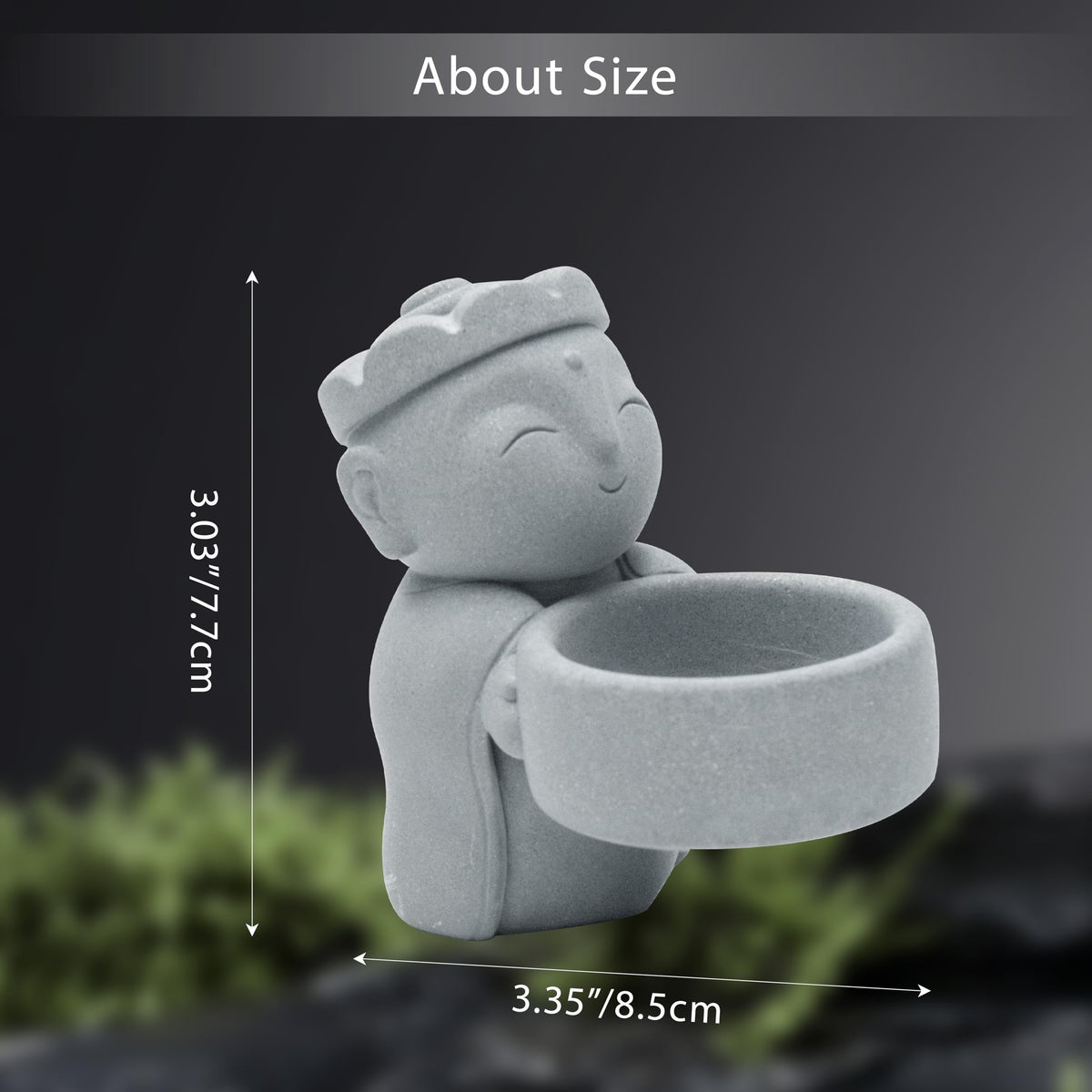 Buddha Sandstone Statues (Stand Buddha With Tealight Holder)