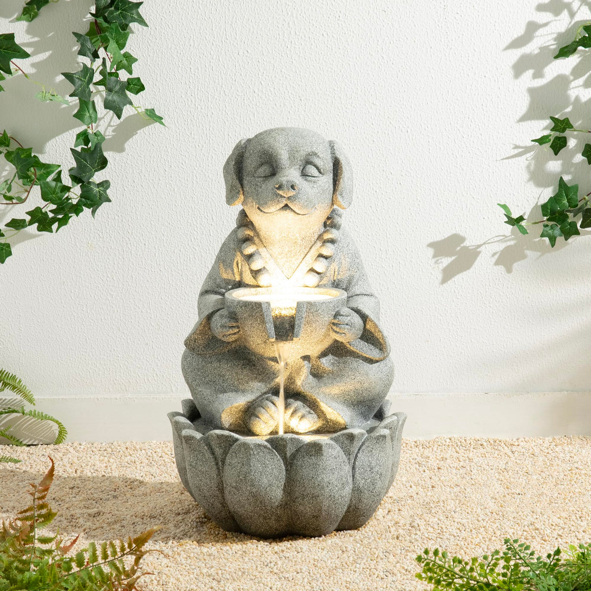 Water Fountain Outdoor (Concrete Dog / 22"H)