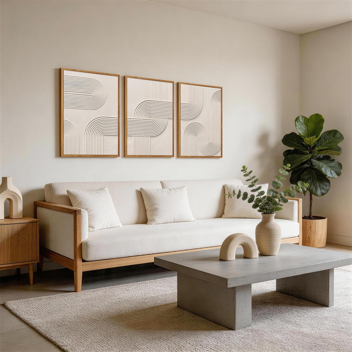 3D Textured Geometric Lines Framed Wall Art (3d Line)