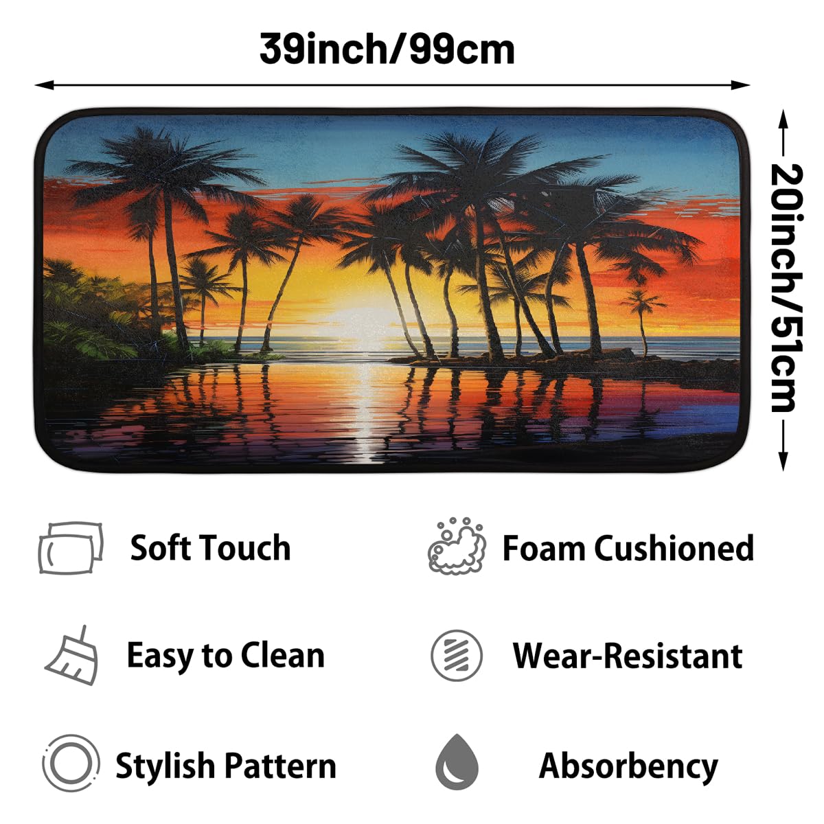Sunset Kitchen Rugs Kitchen Mats Non Slip Floor Mat (Color 4)