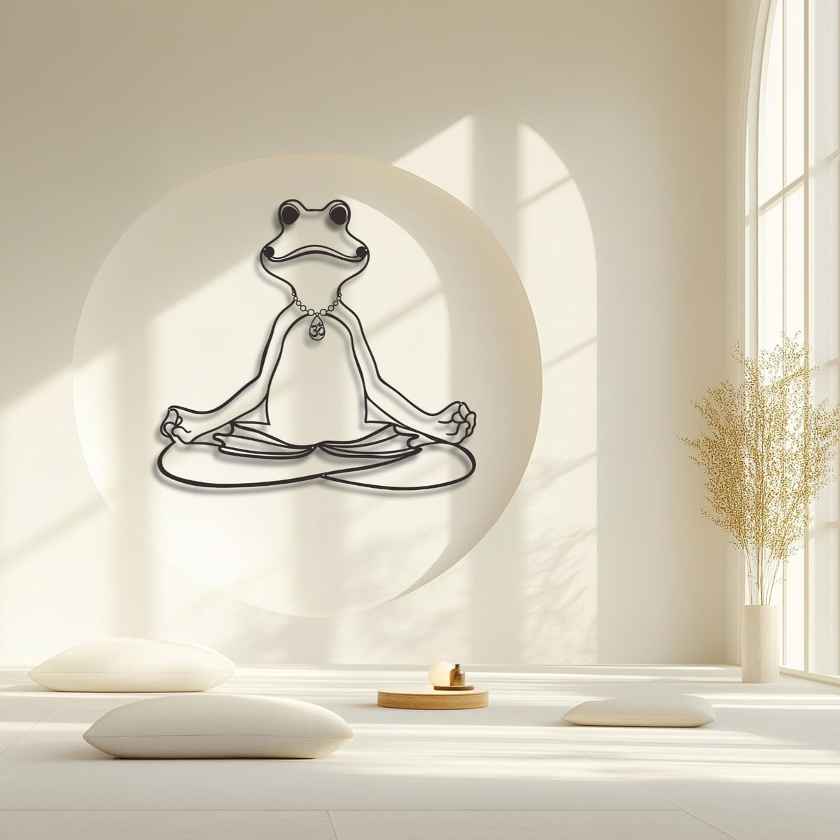 Metal Zen Wall Art (30.3"x28"/77x71cm / BLACK)