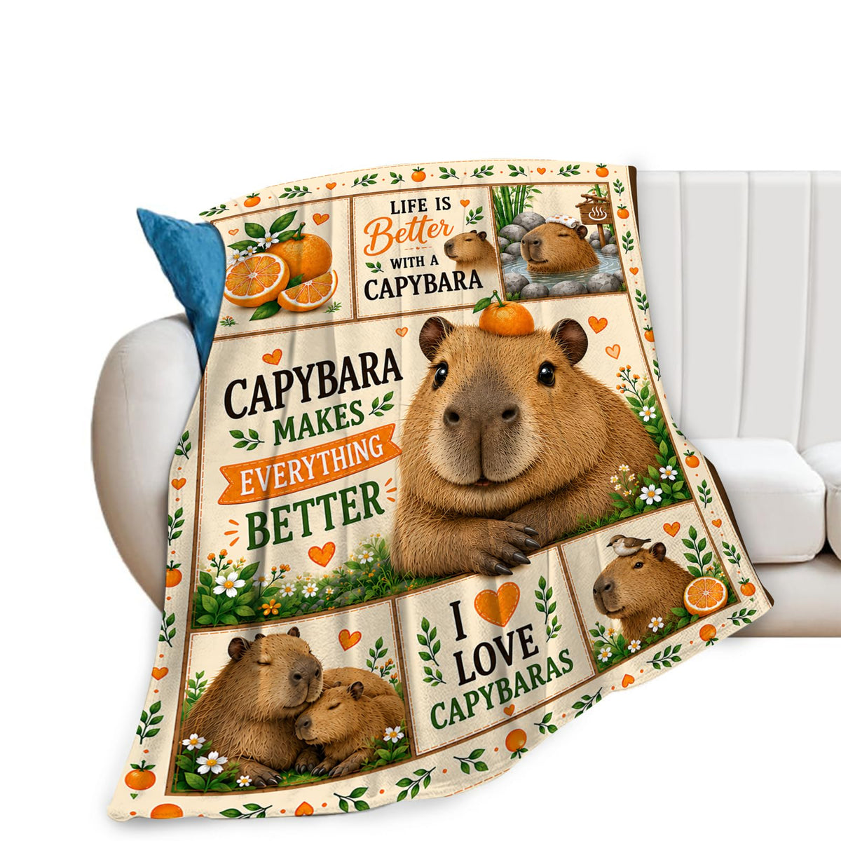 Capybara Blanket (60"x80" / Capy)