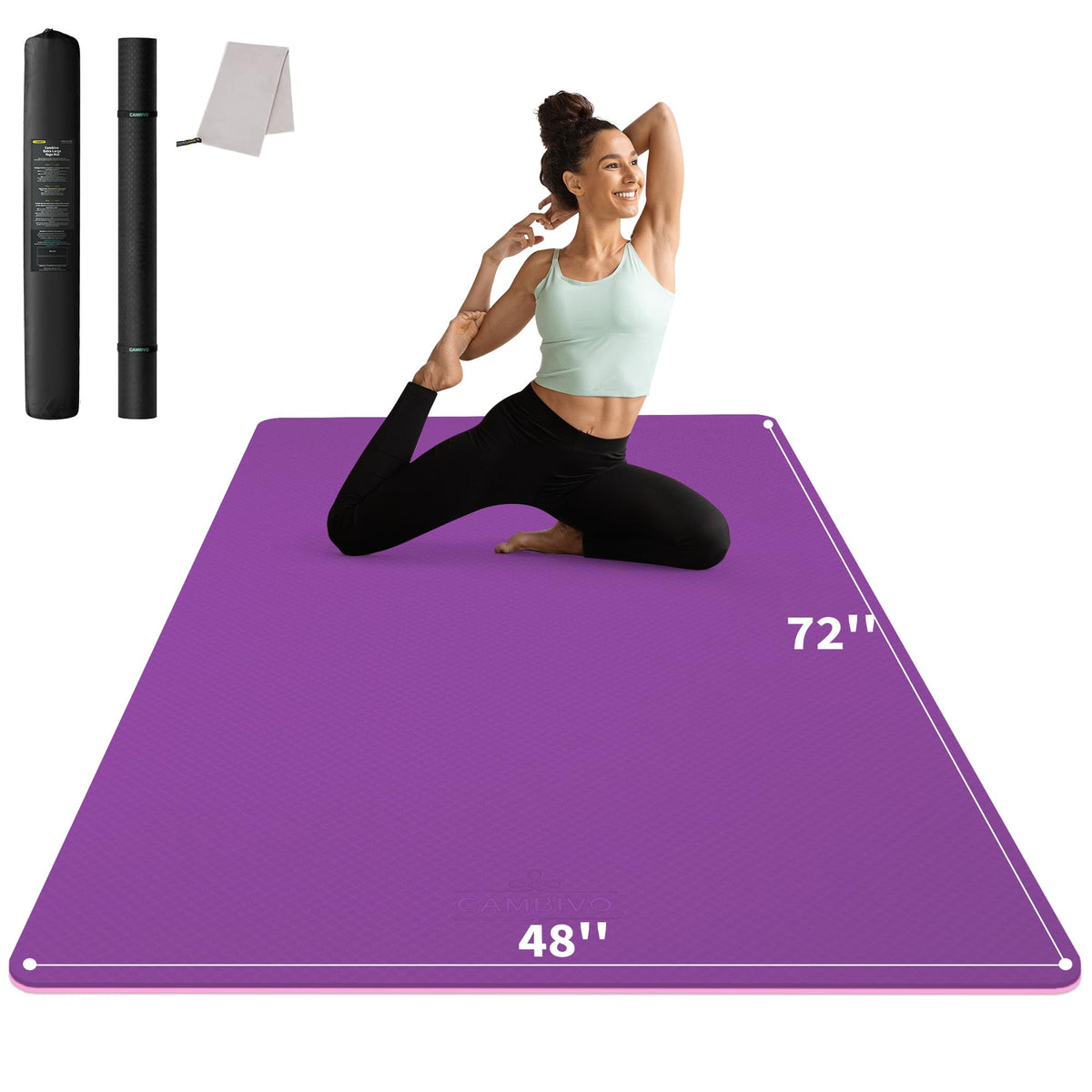 Large Yoga Mat (PURPLE / 6mm)