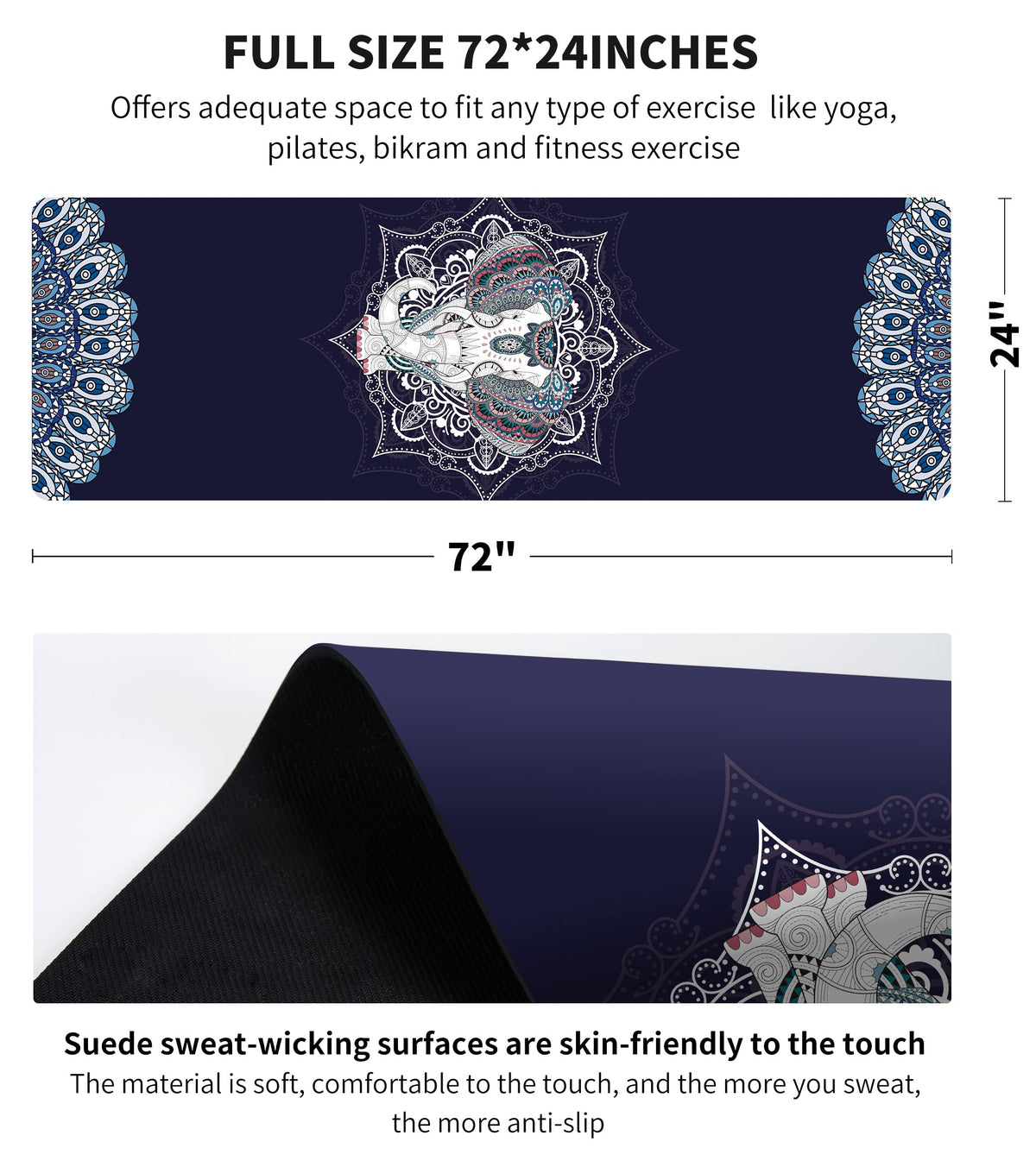 Printed Travel Yoga Mat (DarkBlue)
