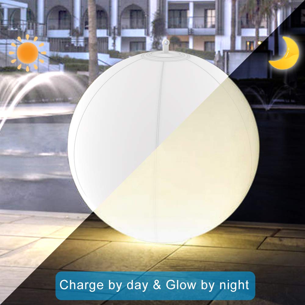 Rukars Floating Ball Pool Light Solar Powered 4 PCS (White)