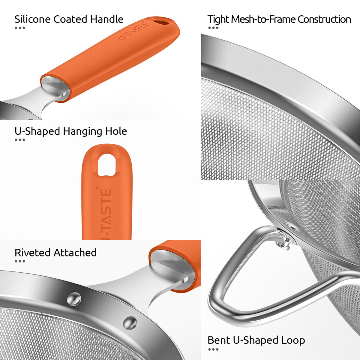Fine Mesh Strainer (M-4.73in / (6) Orange)