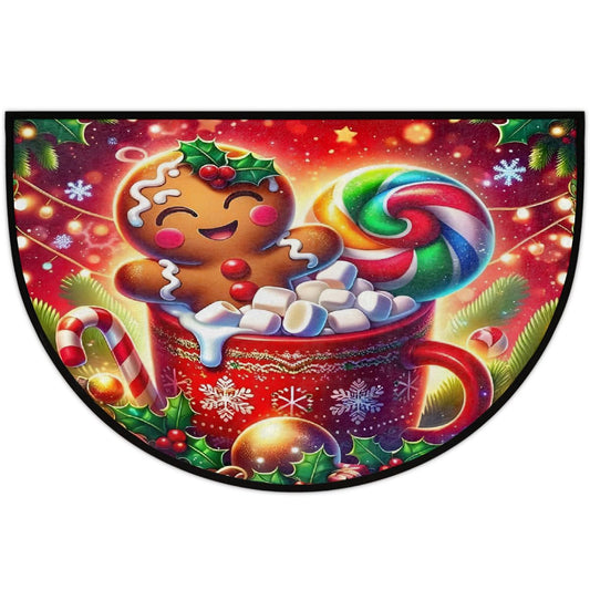 Christmas Half Round Door Mat Outdoor Welcome Entrance Doormat A12 (B-22 Christmas)