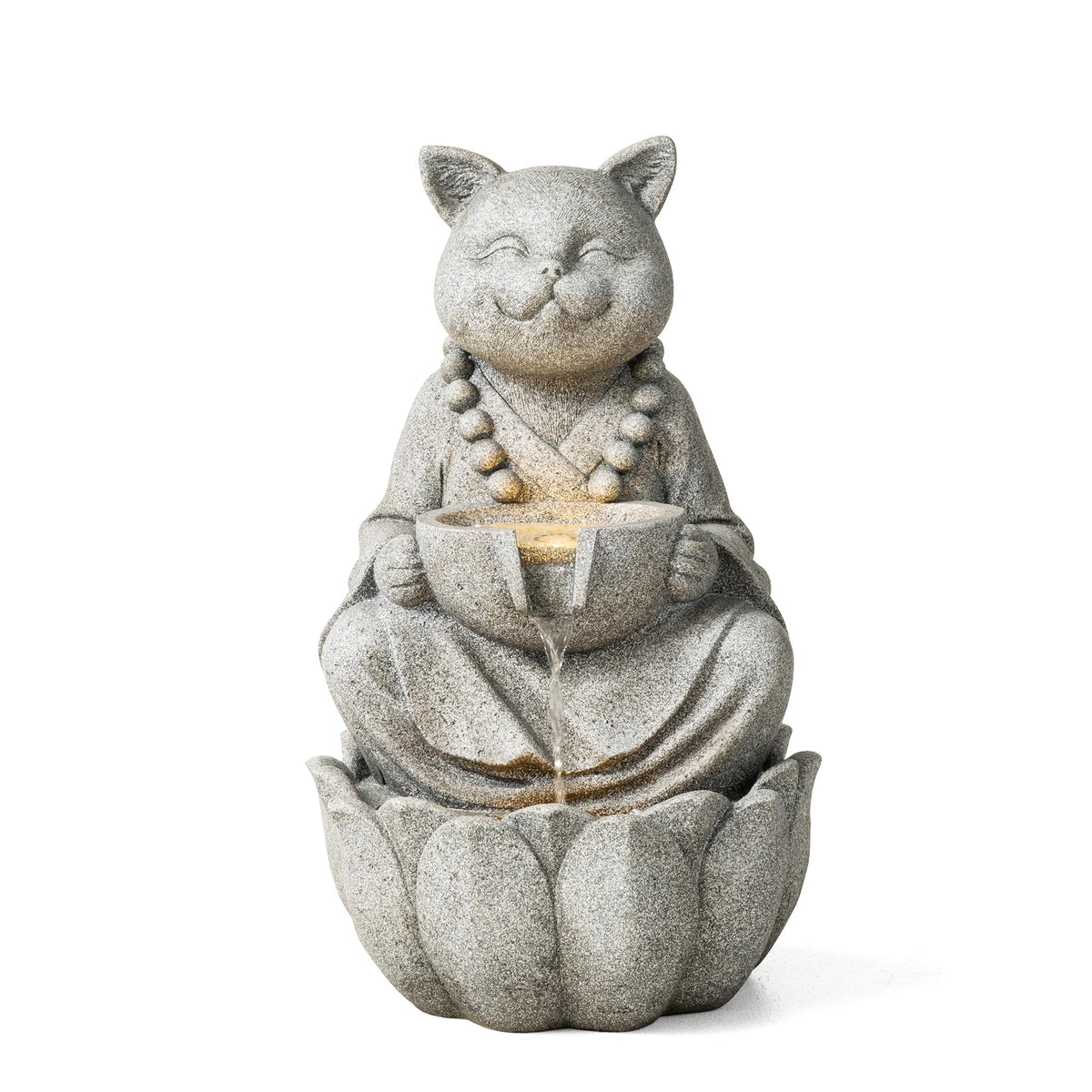Water Fountain Outdoor (Concrete Cat / 22"H)